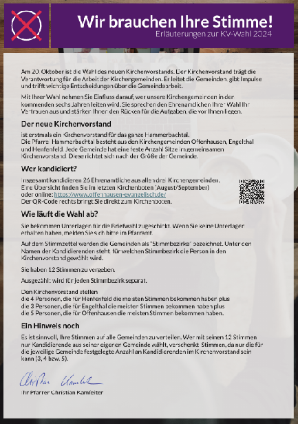 Erläuterungen zur Kirchenvorstandswahl